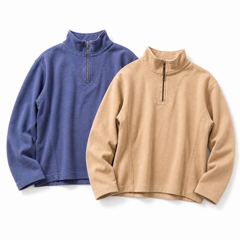 Tommy Bahama Quarter Zip Pullover Bundle 2 XL Blue Yellow Mock Neck Sweaters
